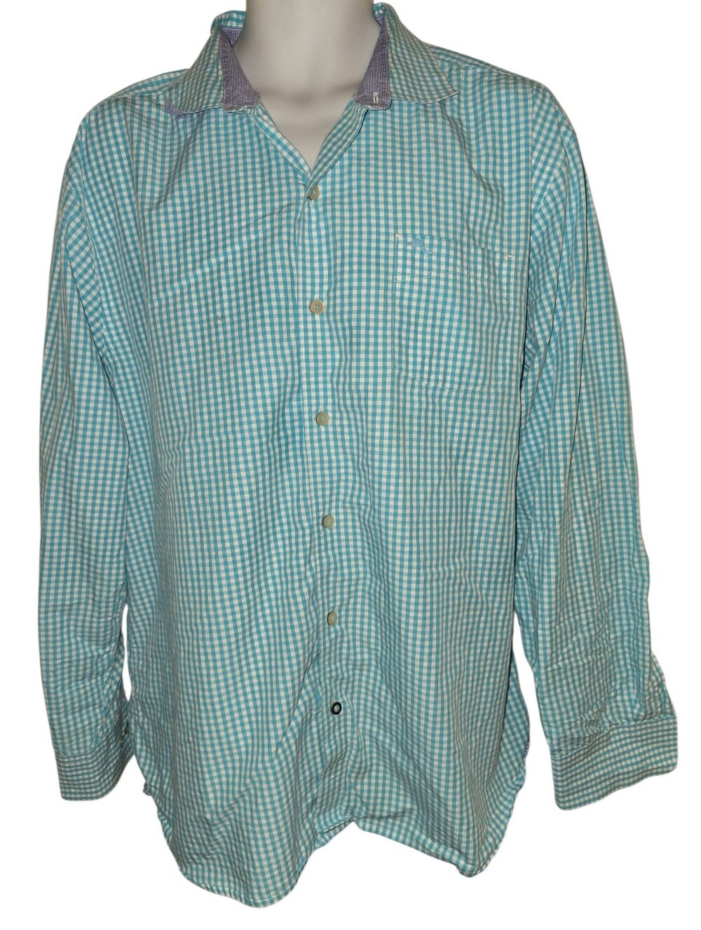 TOMMY BAHAMA Dual Lux Gingham Button-Down Shirt Mens XL